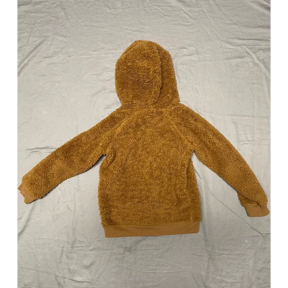 Carters Kids Sherpa Fleece Hoodie Brown Pullover Mountain Patch GCL127381 Size 8